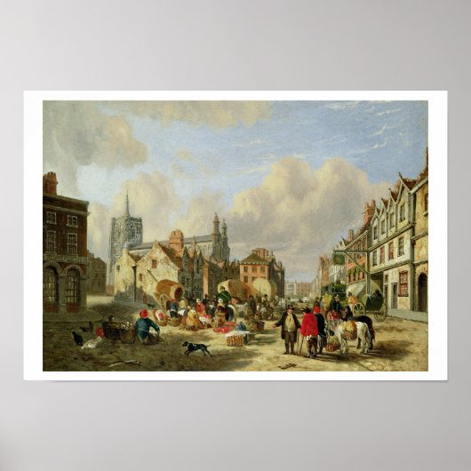 Haymarket, Norwich, 1825 (Öl auf Tafel) Poster (Vorne)