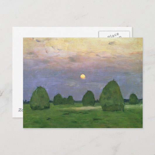 Hayricks in Dusk, 1899 Postkarte (Vorne/Hinten)