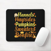Hayrides Flannel Bonfire Sweaters fallen Halloween Mousepad (Mit Mouse)