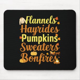 Hayrides Flannel Bonfire Sweaters fallen Halloween Mousepad
