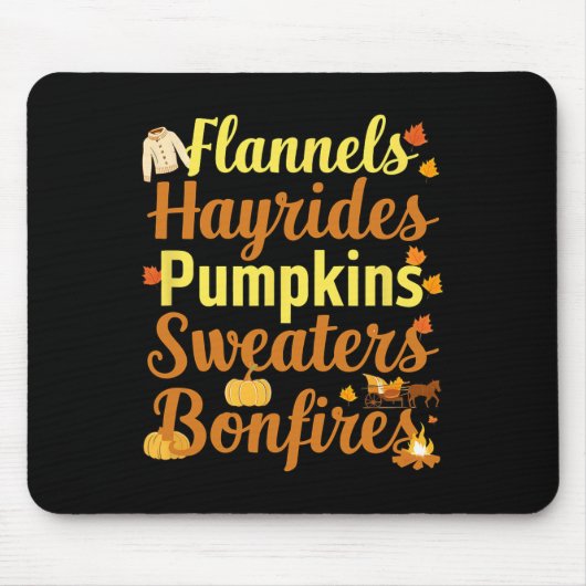 Hayrides Flannel Bonfire Sweaters fallen Halloween Mousepad (Vorne)