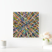 Haystack in der schwarzen Wand Quadratische Wanduhr (Zuhause)