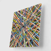Haystack in der schwarzen Wand Quadratische Wanduhr (Winkel)