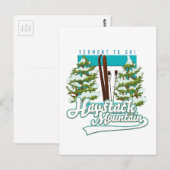 Haystack Mountain Vermont USA Ski Logo Postkarte (Vorne/Hinten)