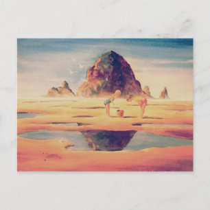 HAYSTACK ROCK by SHARON SHARPE Postkarte
