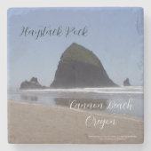 Haystack Rock cannon beach Oregon Steinuntersetzer (Vorderseite)