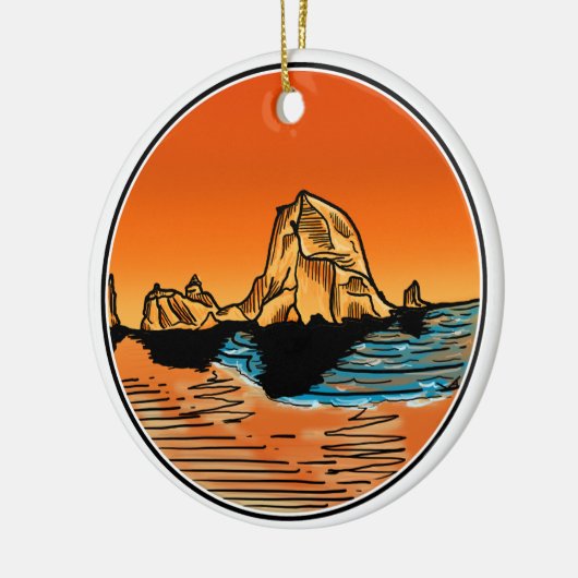 Haystack Rock Cannon Beach Ornament (Links)