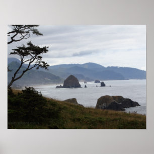 "Haystack Rock from Ecola Staat Park, Oregon #1" Poster