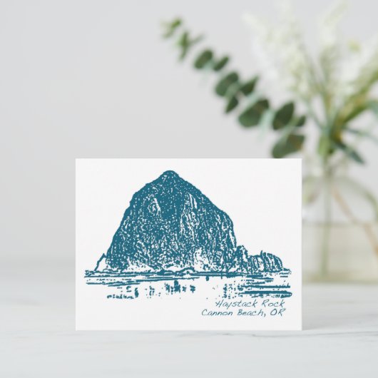 Haystack Rock Illustration Postkarte (Stehend Vorderseite)