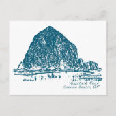 Haystack Rock Illustration Postkarte (Vorderseite)