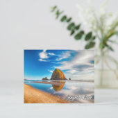 Haystack Rock, Küste von Oregon, Vereinigte Staate Postkarte (Stehend Vorderseite)