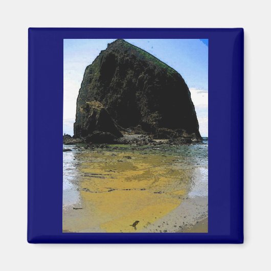 Haystack Rock Oil Painting Magnet (Vorne)