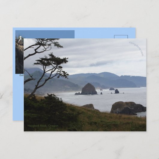 Haystack Rock, Oregon Ankündigungspostkarte (Vorne/Hinten)