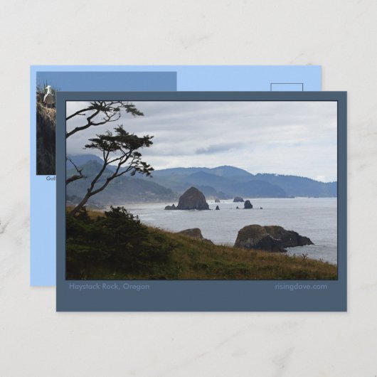Haystack Rock, Oregon Ankündigungspostkarte (Vorne/Hinten)