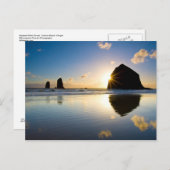 Haystack Rock Sunset - Cannon Beach, Oregon Postkarte (Vorne/Hinten)