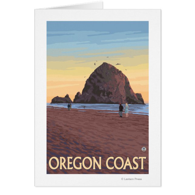 Haystack Rock Vintage Travel Poster (Vorne)