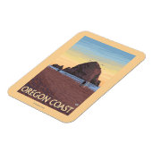 Haystack Rock Vintage Travel Poster Magnet (Linke Seite)