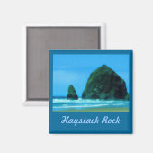 Haystack Rock Watercolor Magnet (Vorderseite/Rückseite)