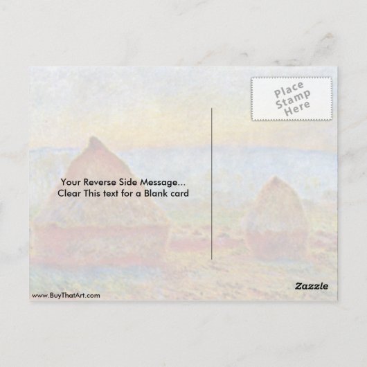 Haystack von Claude Monet Postkarte (Rückseite)