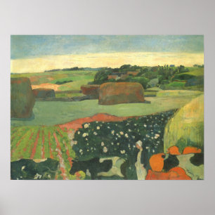 Haystacks in der Bretagne von Paul Gauguin, Vintag Poster
