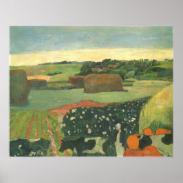 Haystacks in der Bretagne von Paul Gauguin, Vintag Poster