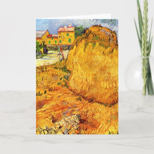 Haystacks in der Provence von Vincent van Gogh Karte (Vorderseite)
