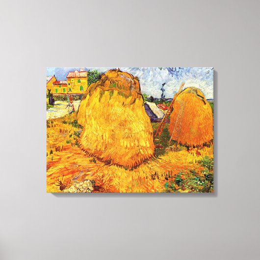 Haystacks in der Provence von Vincent van Gogh Leinwanddruck (Vorderseite)