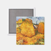 Haystacks in der Provence von Vincent van Gogh Magnet (Vorderseite/Rückseite)