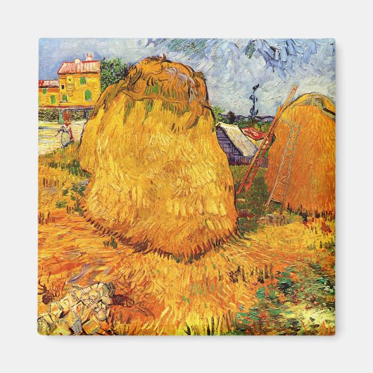 Haystacks in der Provence von Vincent van Gogh Magnet (Vorne)