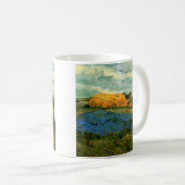 Haystacks Under a Rainy Sky von Vincent van Gogh Kaffeetasse (VorderseiteRechts)