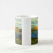 Haystacks Under a Rainy Sky von Vincent van Gogh Kaffeetasse (Mittel)