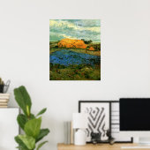 Haystacks Under a Rainy Sky von Vincent van Gogh Poster (Heimbüro)