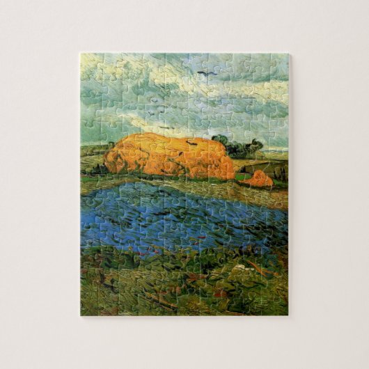 Haystacks Under a Rainy Sky von Vincent van Gogh Puzzle (Vertikal)