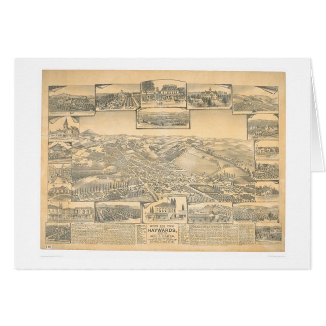 Hayward, panoramische Karte CA (0696A) (Vorderseite (Horizontal))