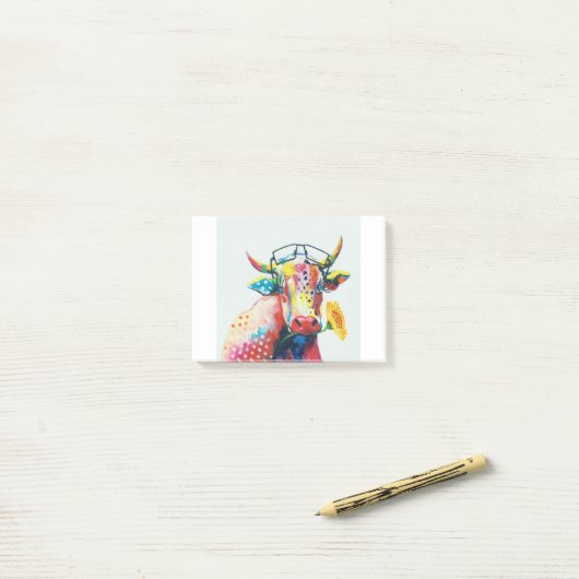 HAZ27 Cow.tif Post-it Klebezettel (Auf Schreibtisch)
