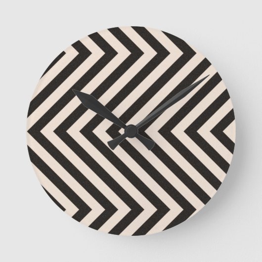 Hazard Stripes Runde Wanduhr (Vorderseite)