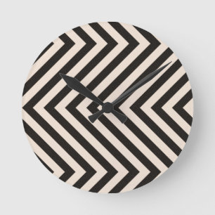 Hazard Stripes Runde Wanduhr