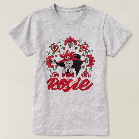 Hazbin Hotel Rosie With Red Flowers Frame T-Shirt (Design vorne)