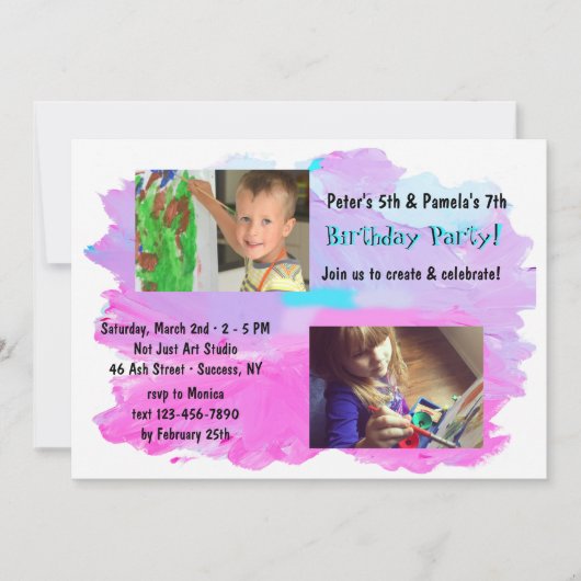 Haze Create and Celebrate Foto Einladung (Vorderseite)