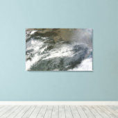 Haze über der China Leinwanddruck (Insitu (Holzboden))