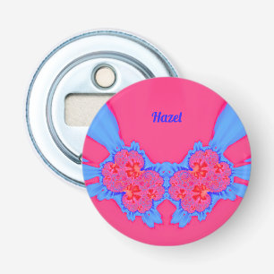 HAZEL ~ Blau Rosa 3D Fraktal ~  Flaschenöffner
