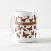 Hazel Brown Schmetterlinge & Punkt Individueller N Kaffeetasse (Vorderseite Links)