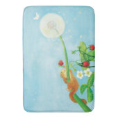 Hazel Dormaus, wilde Erdbeeren und Löwenzahn Badematte (Vorderseite Vertikal)