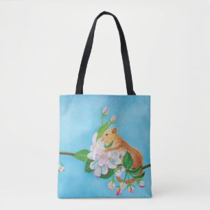 Hazel Dormouse auf einem blühenden Zweig Tasche