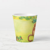 Hazel Dormouse Eating Strawberry Kleine Latte Tass Milchtasse (Vorderseite)