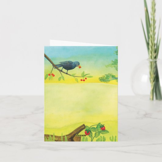 Hazel Dormouse Eating Wild Strawberry (Rückseite)