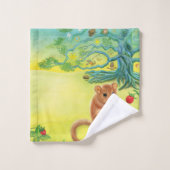 Hazel Dormouse Eating Wild Strawberry Badhandtuch Set (Waschlappen)