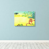 Hazel Dormouse Eating Wild Strawberry Leinwanddruck (Insitu (Holzboden))