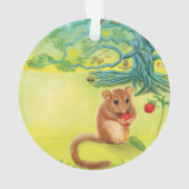Hazel Dormouse Eating Wild Strawberry Ornament (Rückseite)