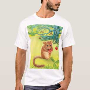 Hazel Dormouse Eating Wild Strawberry T - Shirt